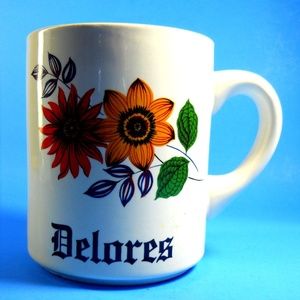 Coffee Mug Delores Flower Pretty RARE